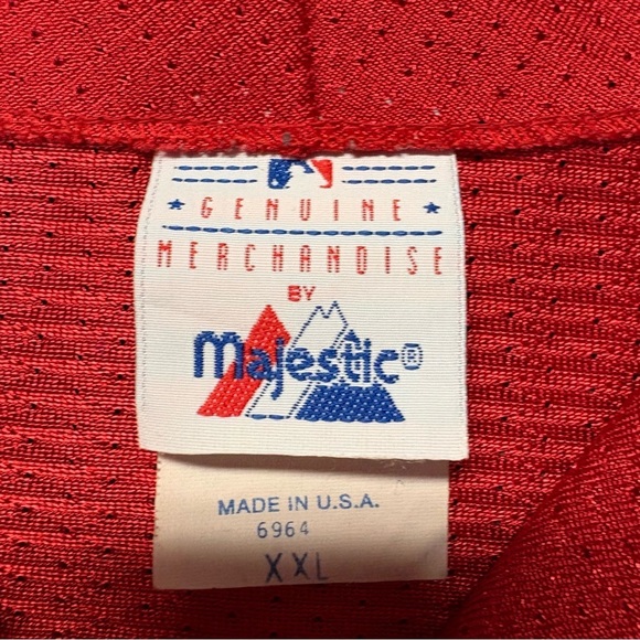 Vintage 90s Cleveland Indians MLB Chief Wahoo Majestic Jersey XXL RED USA - Picture 4 of 12